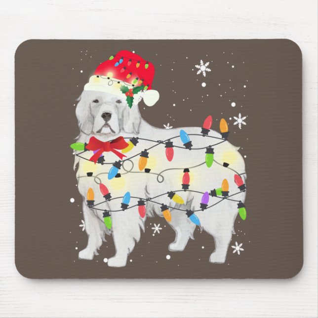 Great Pyrenees Dog Christmas Light Xmas Mum Dad Mouse Mat (Front)