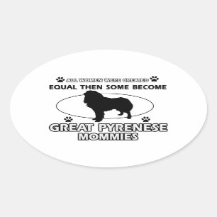 Great Pyrenees Dog Designs Oval Sticker