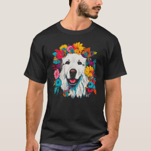Great Pyrenees Dog Flower Peace T-Shirt