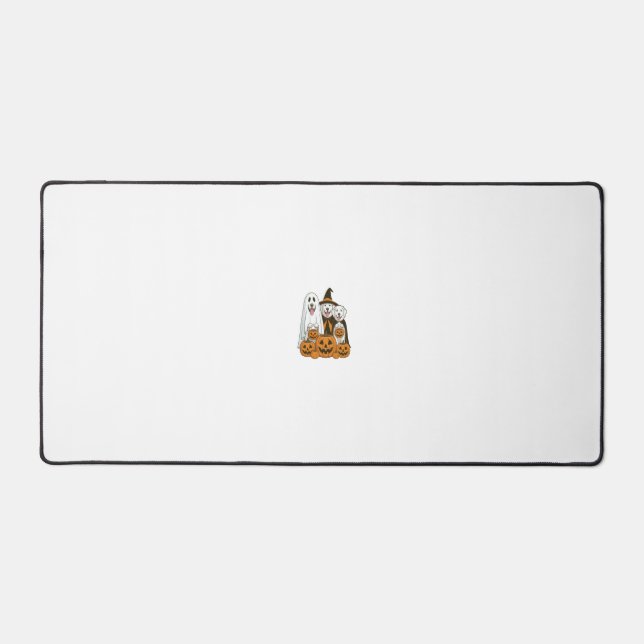 Great Pyrenees Dog Ghost Witch Halloween Matching  Desk Mat (Front)