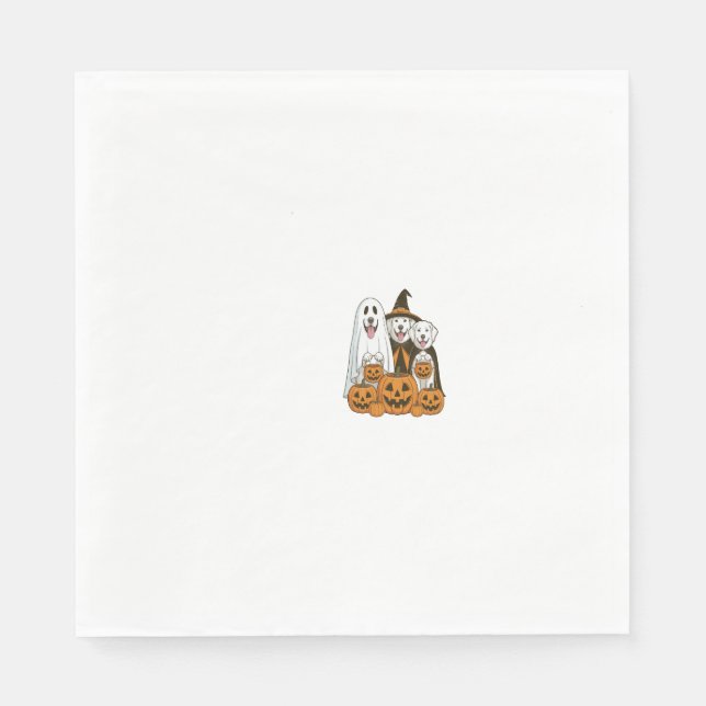Great Pyrenees Dog Ghost Witch Halloween Matching  Napkin (Front)