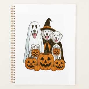 Great Pyrenees Dog Ghost Witch Halloween Matching Planner