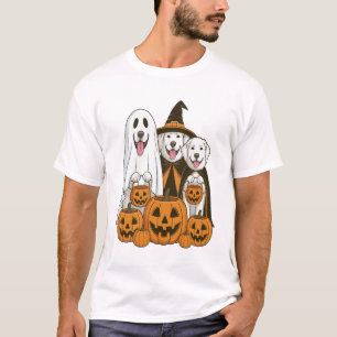 Great Pyrenees Dog Ghost Witch Halloween Matching  T-Shirt