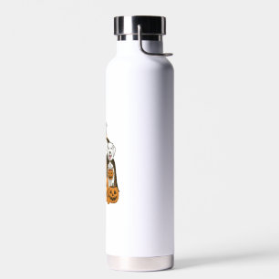 Great Pyrenees Dog Ghost Witch Halloween Matching Water Bottle
