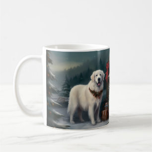 Great Pyrenees Dog in Snow Christmas Coffee Mug