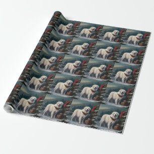 Great Pyrenees Dog in Snow Christmas Wrapping Paper