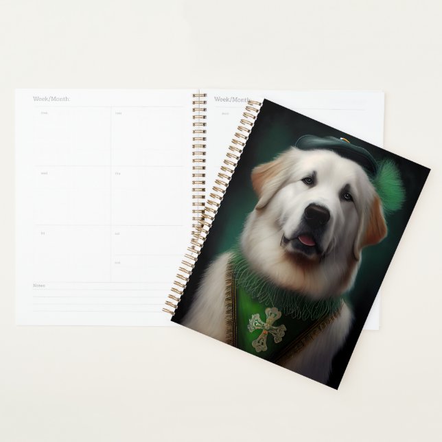 Great Pyrenees Dog in St. Patrick's Day Dress Planner (Display)