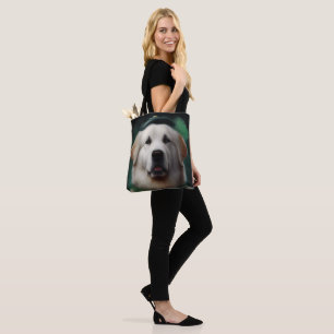Great Pyrenees Dog in St. Patrick's Day Dress Tote Bag