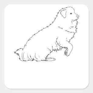 Great Pyrenees Dog Line Art Square Sticker