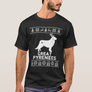 Great Pyrenees Dog Pet Lover Reindeer Ugly Christm T-Shirt