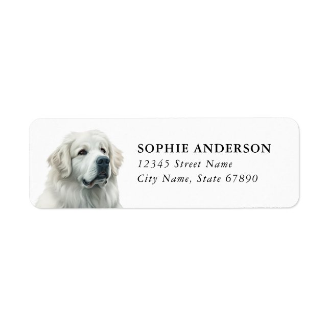 Great Pyrenees Dog Return Address Labels (Front)