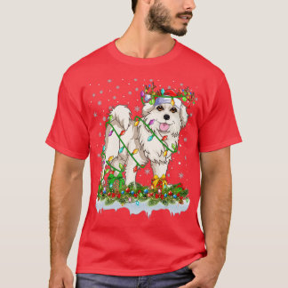 Great Pyrenees Dog Santa Hat Reindeer Christmas Li T-Shirt