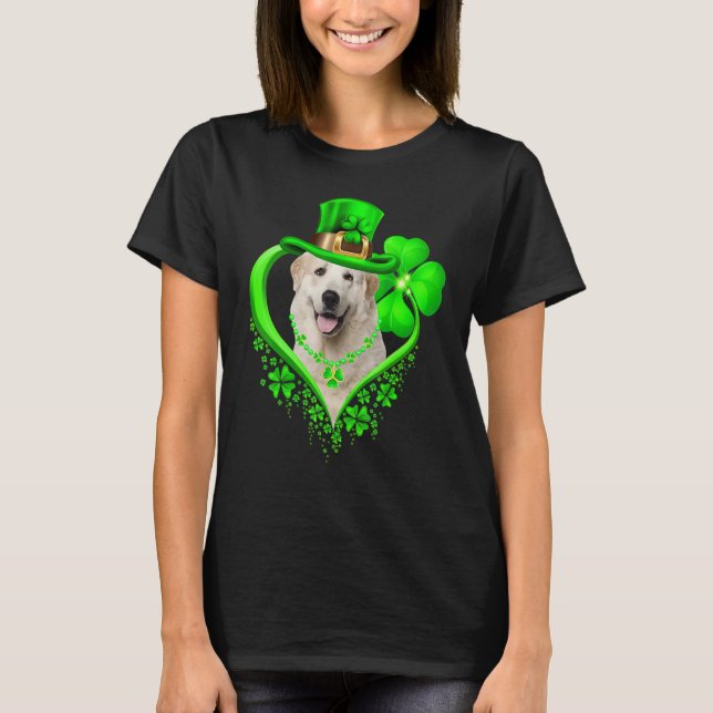 Great Pyrenees Dog St Patricks Day Lover Irish Sha T-Shirt (Front)