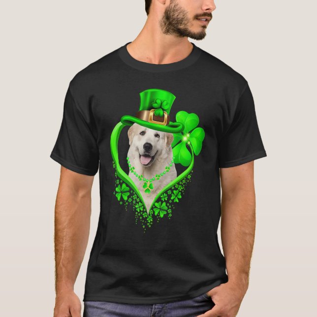 Great Pyrenees Dog St Patricks Day Lover Irish Sha T-Shirt (Front)