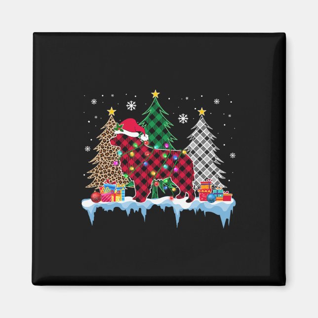 Great Pyrenees Dog Tree Christmas Lights Fun Xmas  Magnet (Front)