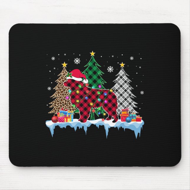 Great Pyrenees Dog Tree Christmas Lights Fun Xmas  Mouse Mat (Front)