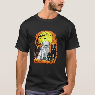 Great Pyrenees Dog With Pumpkins Funny Scary Hallo T-Shirt