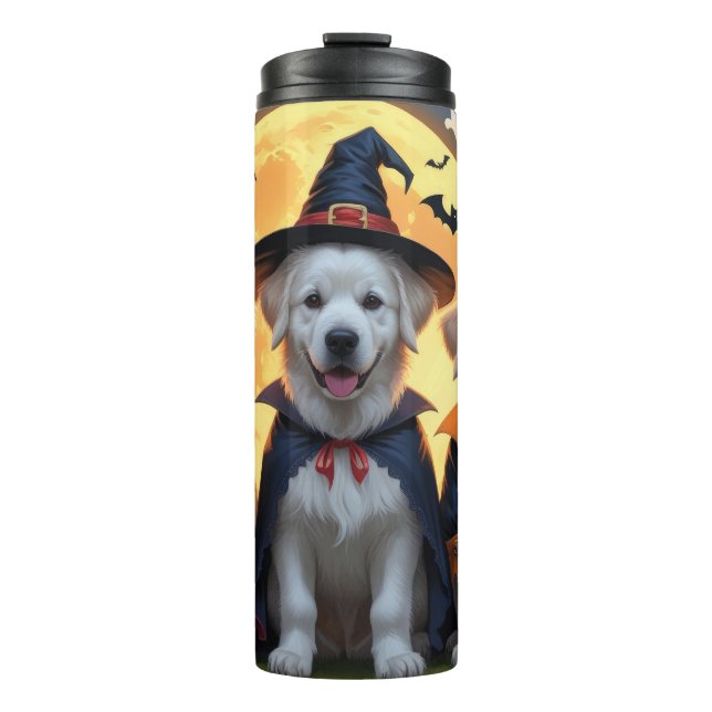 Great Pyrenees Dogs Pumpkin Halloween Funny  Thermal Tumbler (Front)