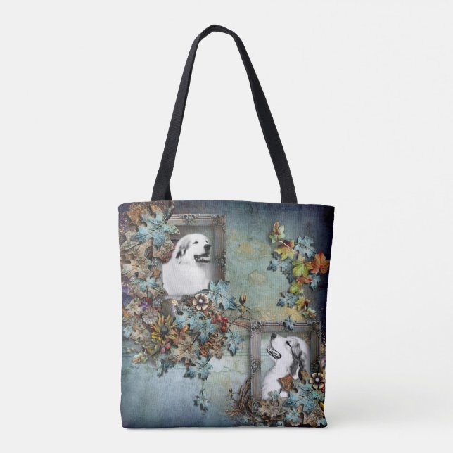 Great Pyrenees "Father and Son" Design Tote Bag (Back)