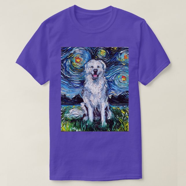 Great Pyrenees Full Version Starry Night Dog Art b T-Shirt (Design Front)