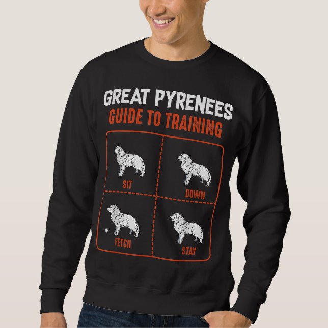 Great Pyrenees Guide To Training Funny Dog Pet Lov Sweatshirt (Front)