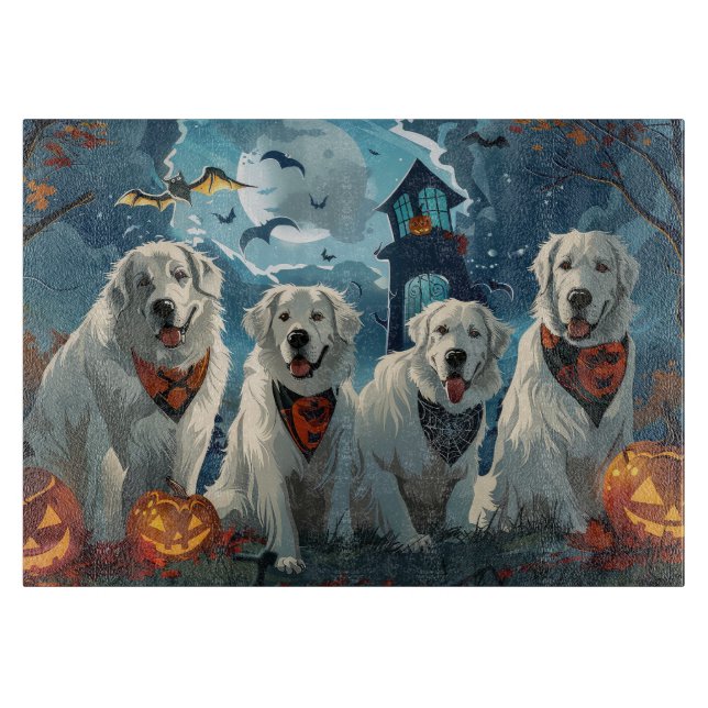 Great Pyrenees Halloween Spooky Cutting Board (Front)