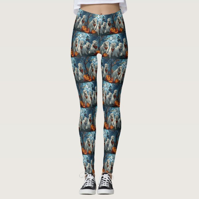 Great Pyrenees Halloween Spooky Leggings (Front)
