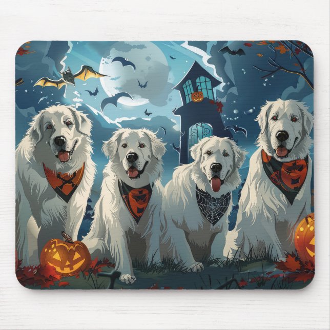 Great Pyrenees Halloween Spooky Mouse Mat (Front)