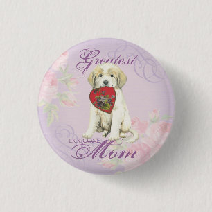 Great Pyrenees Heart Mom 3 Cm Round Badge