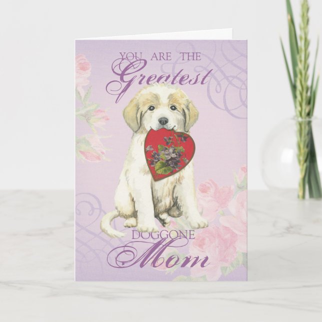 Great Pyrenees Heart Mum Card (Front)