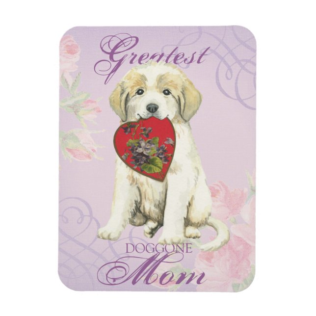 Great Pyrenees Heart Mum Magnet (Vertical)