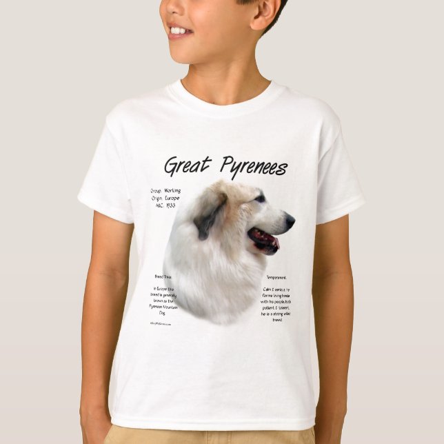 Great Pyrenees History Design T-Shirt (Front)