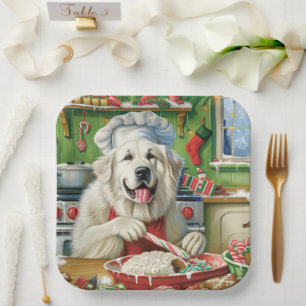 Great Pyrenees Holiday Baking: Festive Christmas Paper Plate