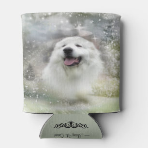 Great Pyrenees Holiday/Winter Scene Can Cooler