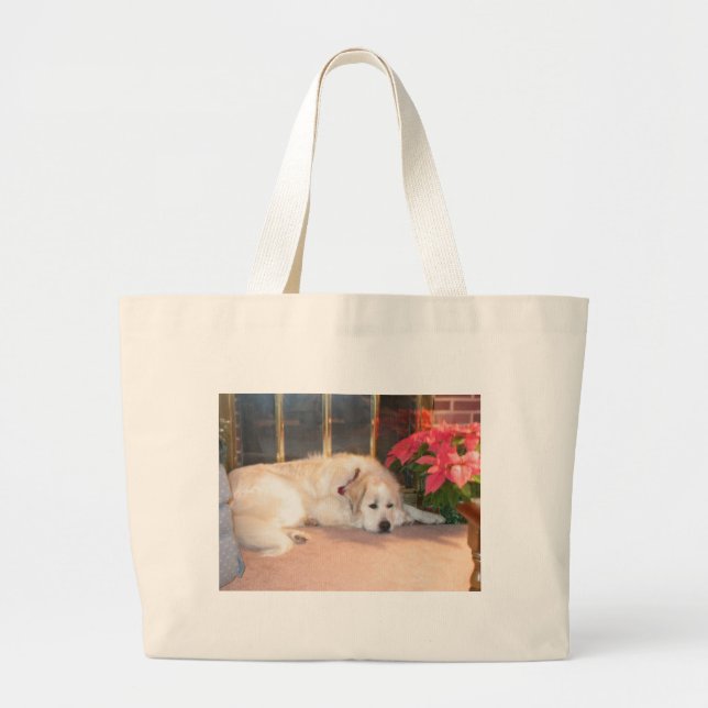 Great pyrenees large tote bag (Front)