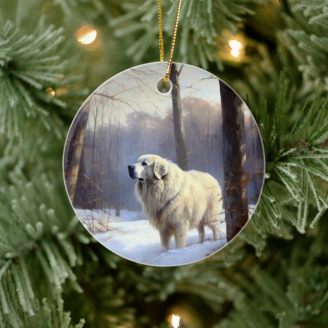 Great Pyrenees Let It Snow Christmas  Ceramic Tree Decoration (Tree)