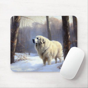 Great Pyrenees Let It Snow Christmas Mouse Mat