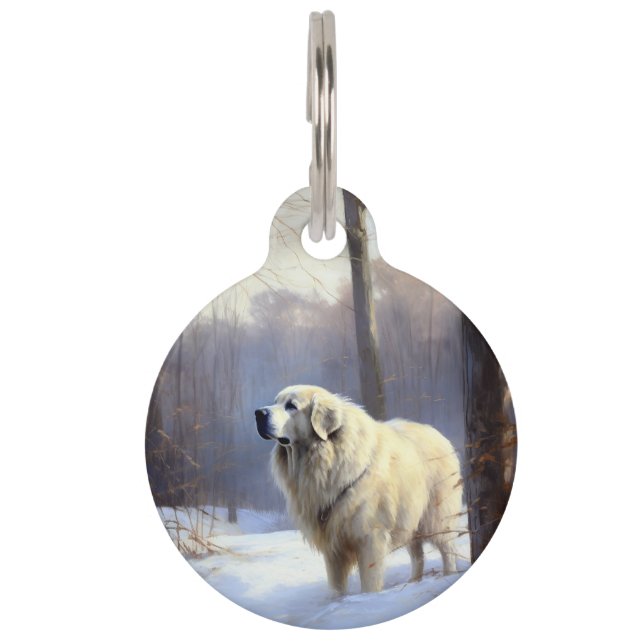 Great Pyrenees Let It Snow Christmas  Pet Tag (Front)