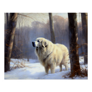 Great Pyrenees Let It Snow Christmas Poster