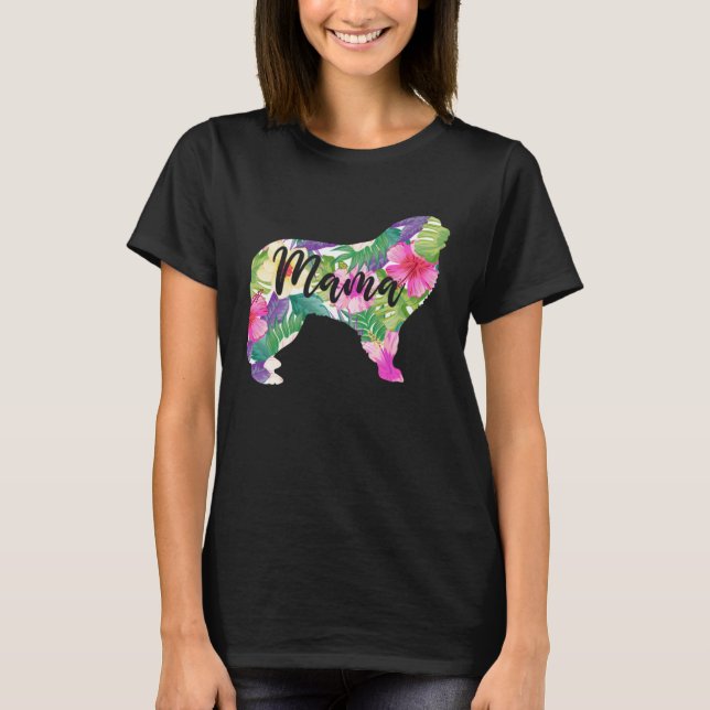 Great Pyrenees Mama Mom Flowers Mother s Day T-Shirt (Front)