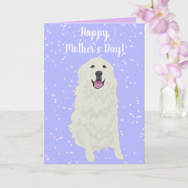 Great Pyrenees Mother’s Day  Card (Orchid)