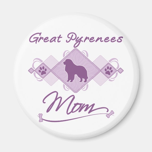 Great Pyrenees Mum Magnet (Front)