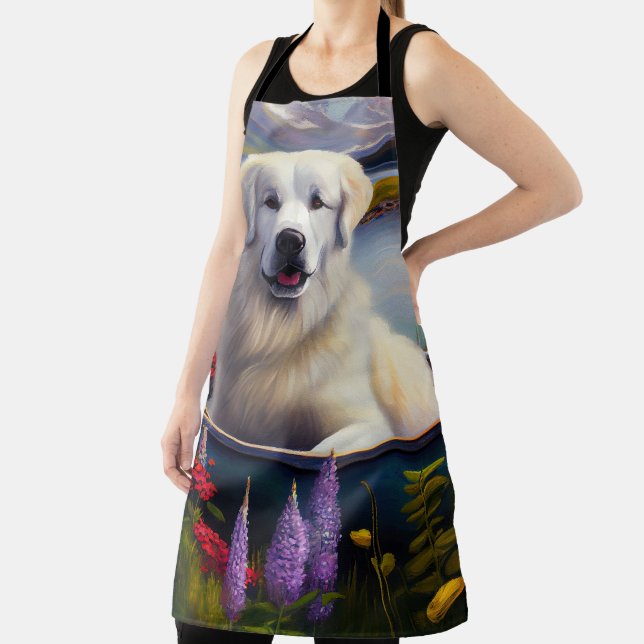 Great Pyrenees on a Paddle: A Scenic Adventure Apron (Insitu)