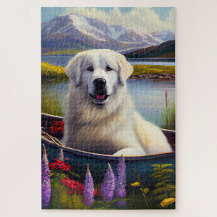 Great Pyrenees on a Paddle: A Scenic Adventure Jigsaw Puzzle