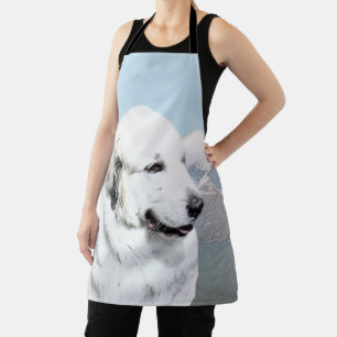 Great Pyrenees Painting - Original Dog Art Apron