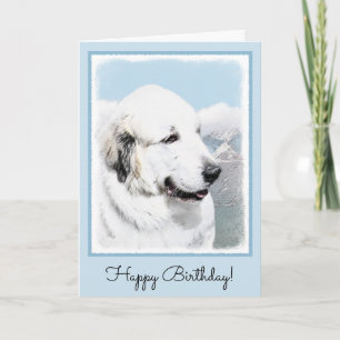 Great Pyrenees Painting - Original Dog Art Card