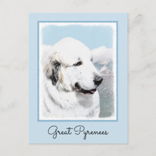 Great Pyrenees Painting - Original Dog Art Postcard
