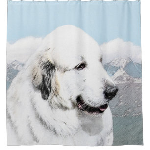 Great Pyrenees Painting - Original Dog Art Shower Curtain