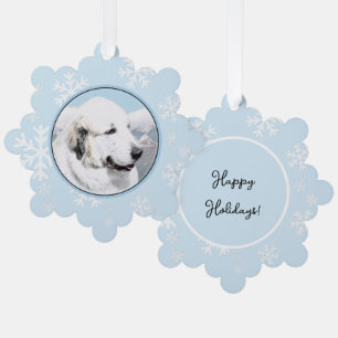 Great Pyrenees Painting - Original Dog Art Tree Decoration Card