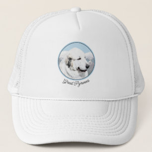 Great Pyrenees Painting - Original Dog Art Trucker Hat